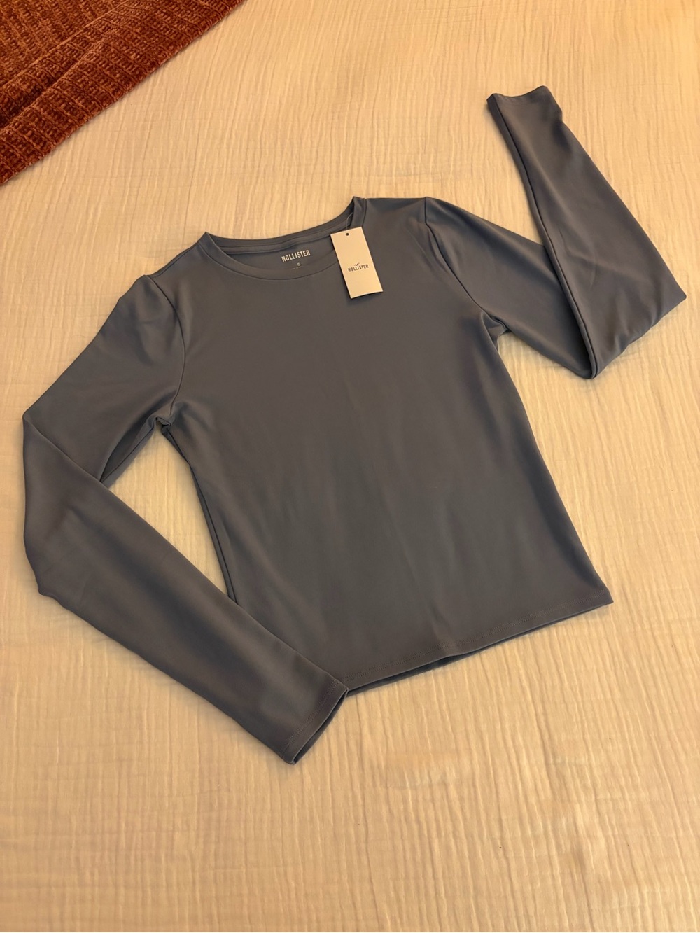 Hollister Long-Sleeve Crewneck Top - Slate Blue